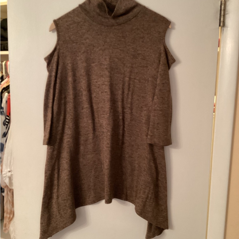 Clara Sun Woo Brown Cold Shoulder Women Sweater